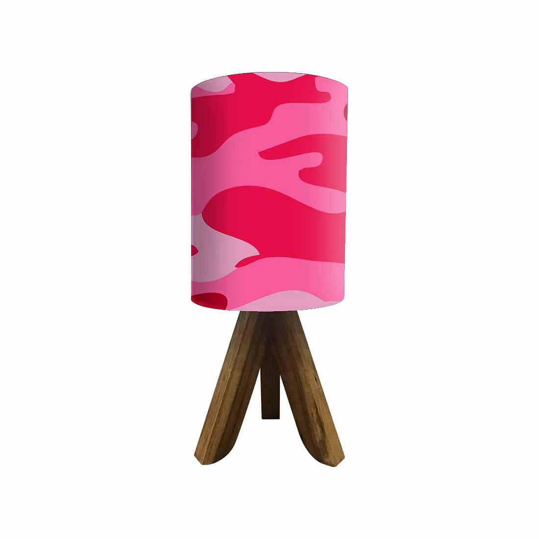 Wooden Base Lamp For Bedroom - Pink Watercolor Nutcase