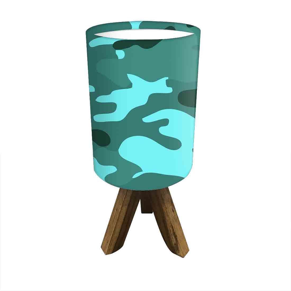 Wood Base Table Lamps For Bedroom - Green Watercolor Nutcase