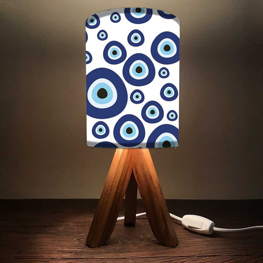 Modern Wood Table lamp For Bedroom - Blue Eyes Nutcase