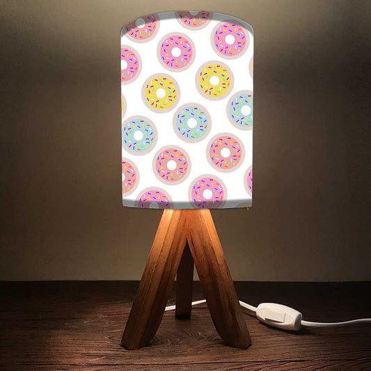Wooden Side Lamps For Bedroom - Colorful Donuts Nutcase
