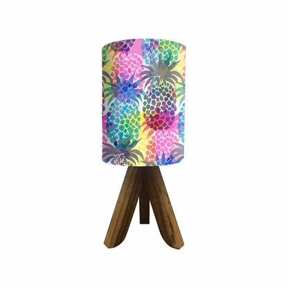 Wooden Table Lamp For Bedroom - Colorful Pineapples Nutcase