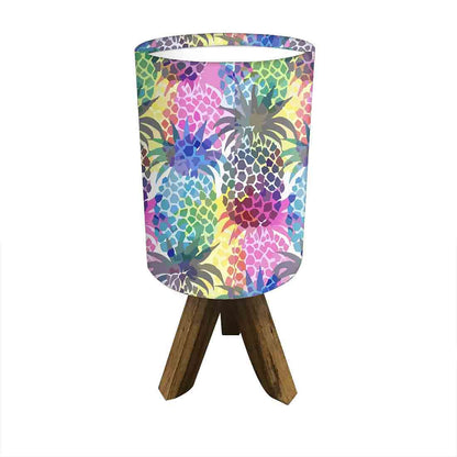 Wooden Table Lamp For Bedroom - Colorful Pineapples Nutcase