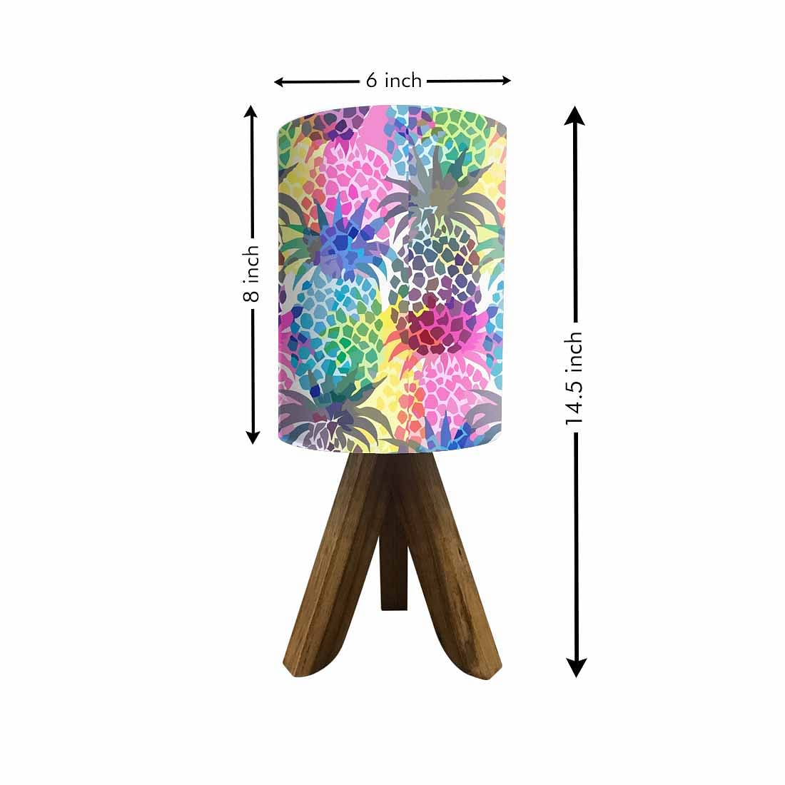 Wooden Table Lamp For Bedroom - Colorful Pineapples Nutcase