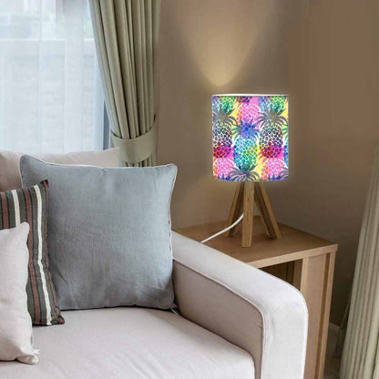 Wooden Table Lamp For Bedroom - Colorful Pineapples Nutcase