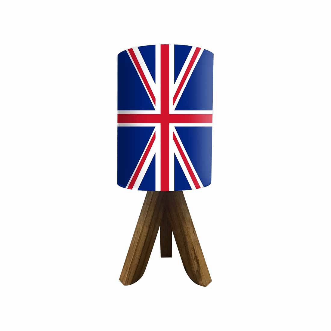 Small Wooden Table Lamp For Bedroom - UK Flag Nutcase