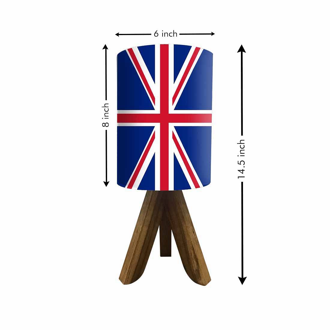 Small Wooden Table Lamp For Bedroom - UK Flag Nutcase