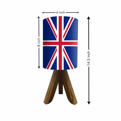 Small Wooden Table Lamp For Bedroom - UK Flag Nutcase