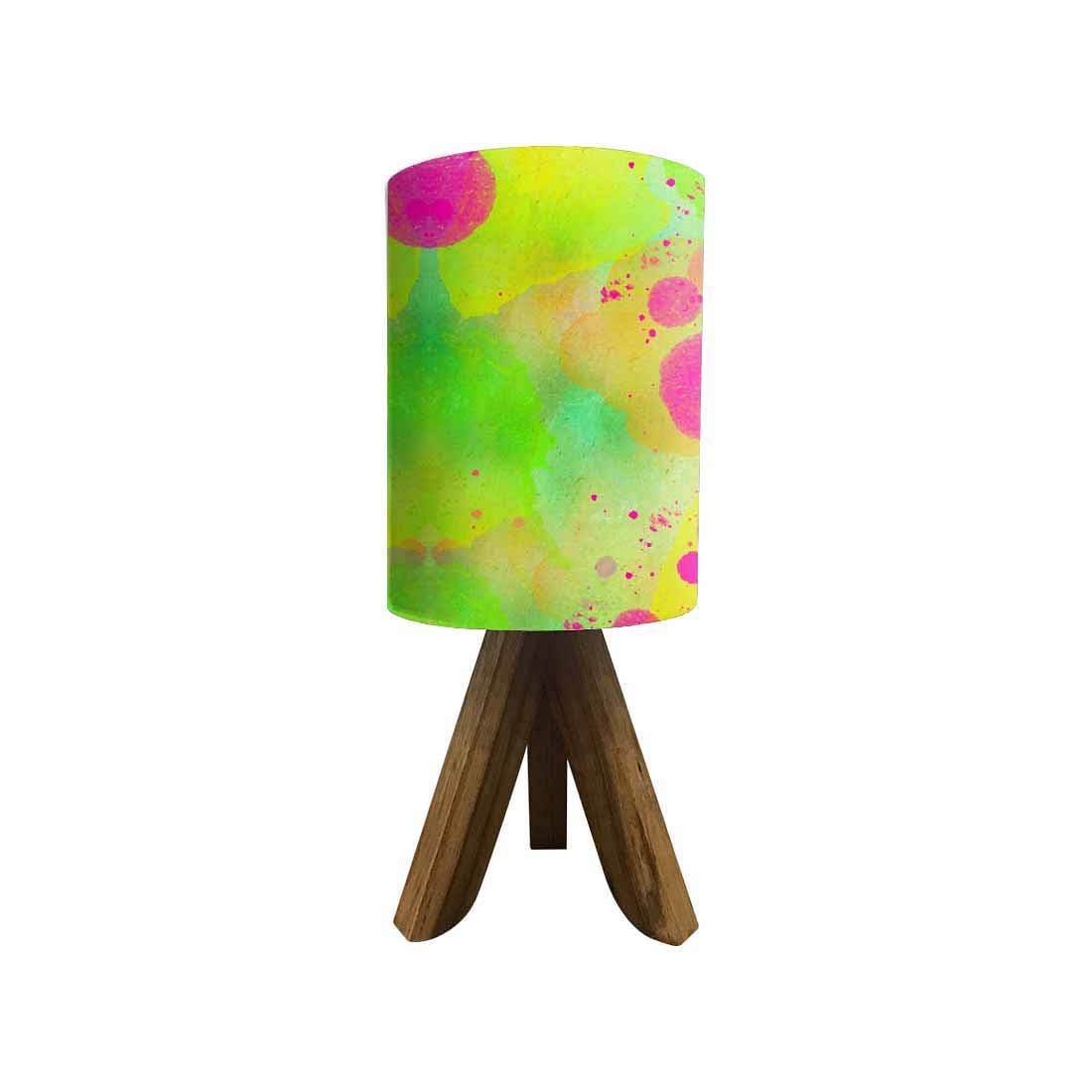 Solid Wood Table Lamp For Bedroom - Green Watercolor Nutcase