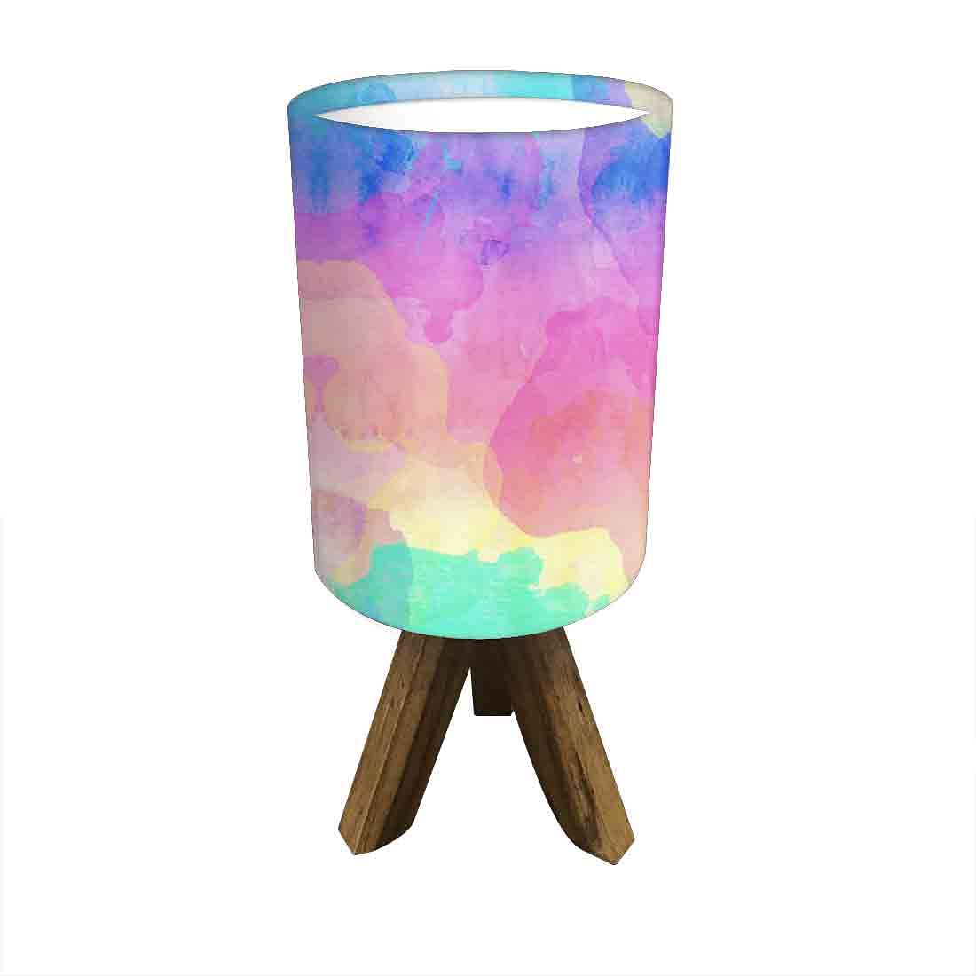 Wooden Bedside Lights For Bedroom - Watercolor Blue Nutcase