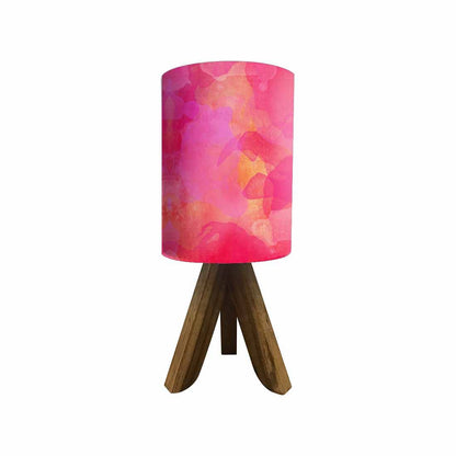 Wooden Bedside Table Lamps For Bedroom - Watercolor Pink Nutcase