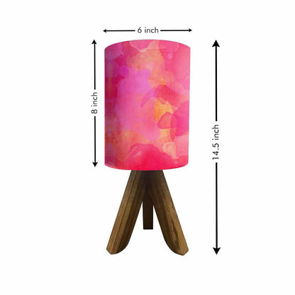 Wooden Bedside Table Lamps For Bedroom - Watercolor Pink Nutcase