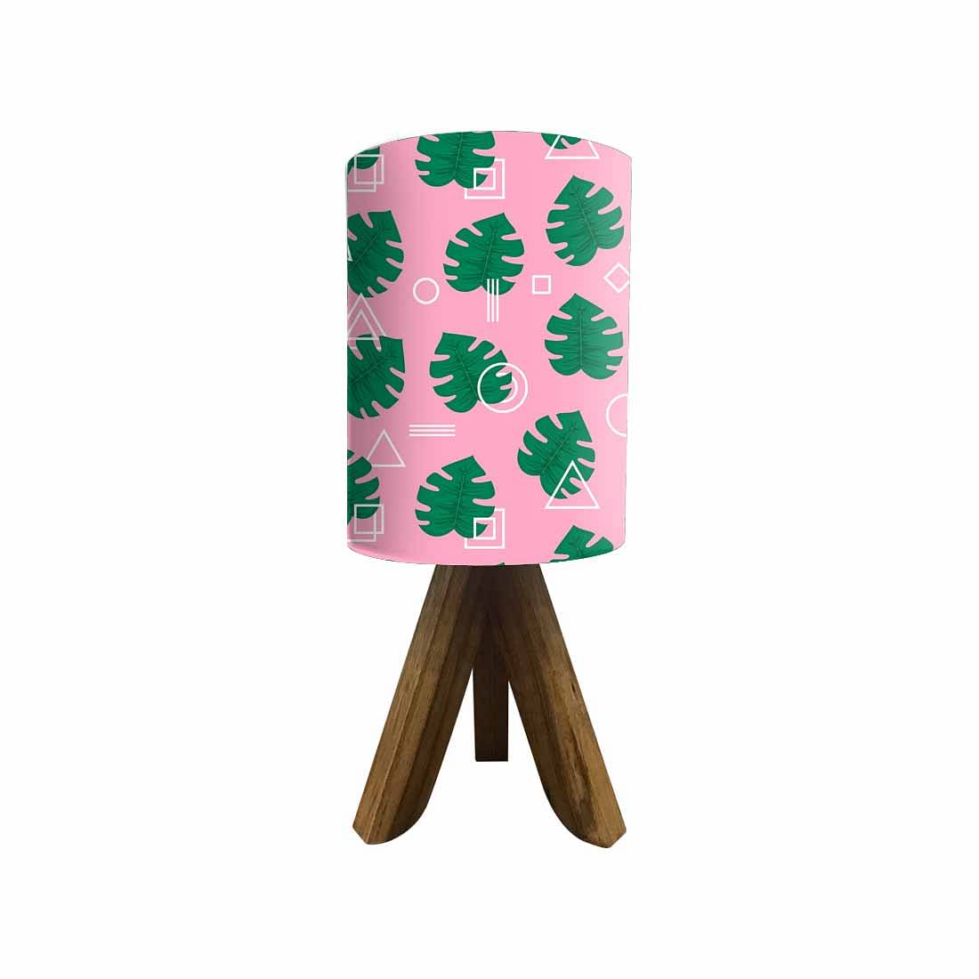 Wooden Table Lamps For Bedroom - Monstera Designs Pink Nutcase