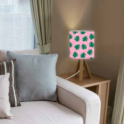 Wooden Table Lamps For Bedroom - Monstera Designs Pink Nutcase