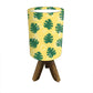 Wooden Tripod Table Lamp For Bedroom - Monstera Designs Yellow Nutcase