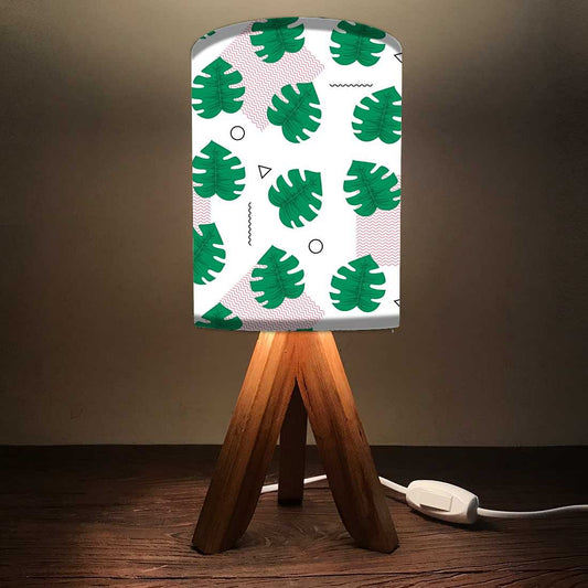 Wooden Tripod Table Lamp Base For Bedroom - Monstera Designs White Nutcase