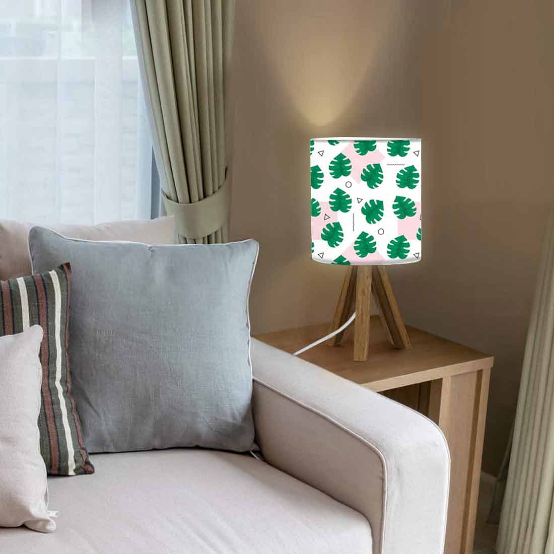 Wooden Tripod Table Lamp Base For Bedroom - Monstera Designs White Nutcase