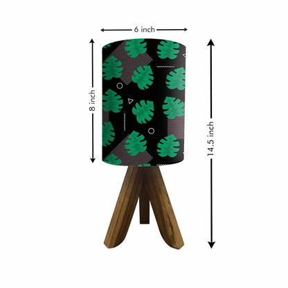 Wooden Table Lamp For Bedroom - Monstera Designs Black Nutcase