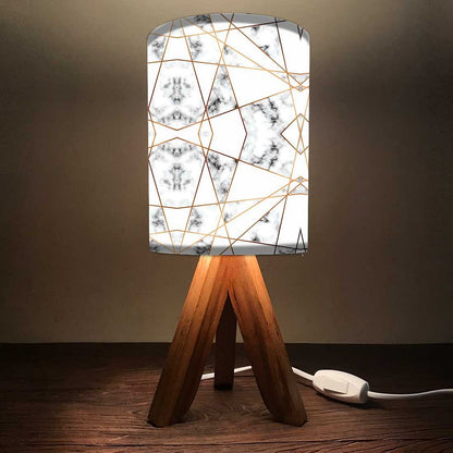 Wooden Base Lamp For Bedroom - White Smokes Nutcase