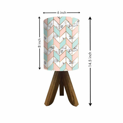 Wooden Led Lamp For Bedroom - Zig-Zag Lines Orange Green Nutcase