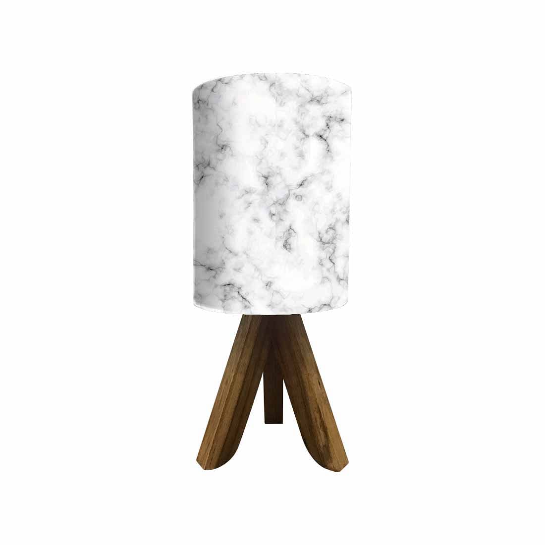 Handmade Wooden Table Lamps For Bedroom - Marble Effect Nutcase