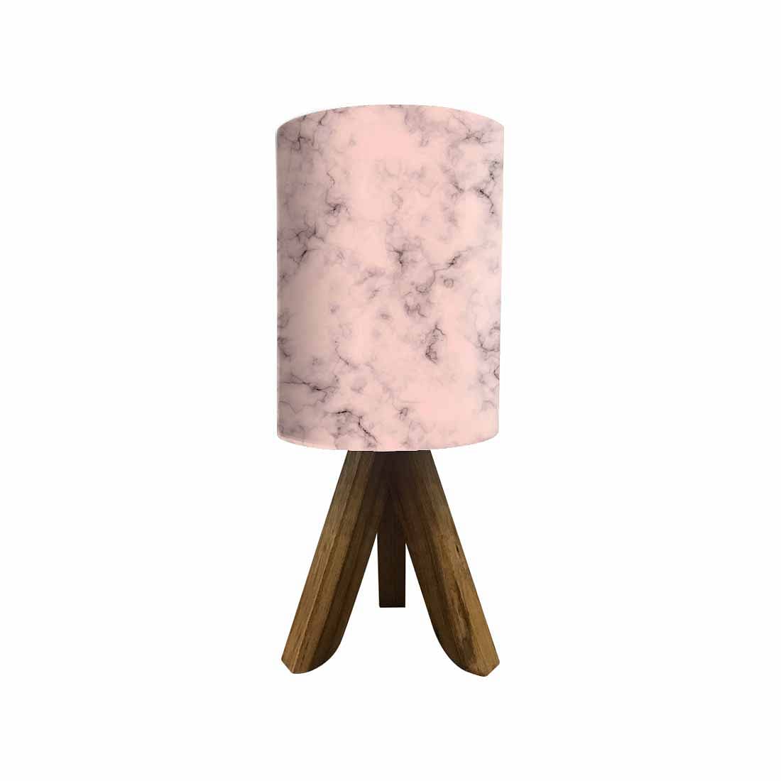 Modern Wood Table Lamp For Bedroom - Smoky Pink Nutcase