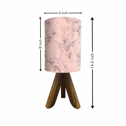 Modern Wood Table Lamp For Bedroom - Smoky Pink Nutcase