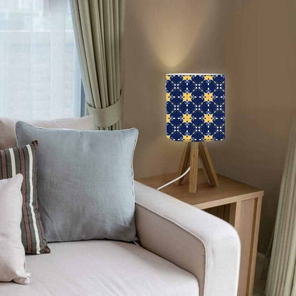 Wooden Stick Lamp For Bedroom - Blue Tiles Design Nutcase