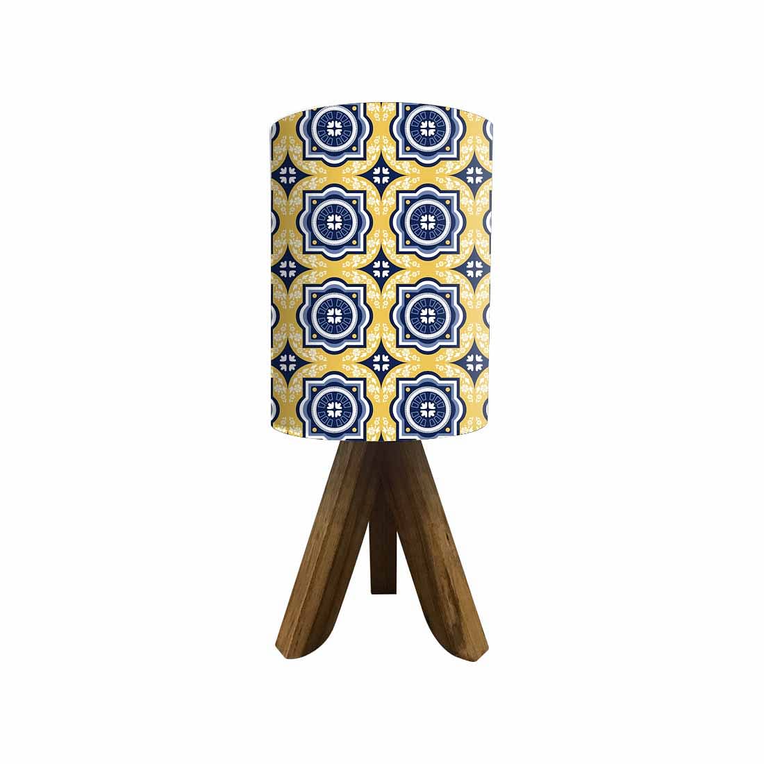 Wooden Table Lamp For Bedroom - Yellow Tiles Design Nutcase