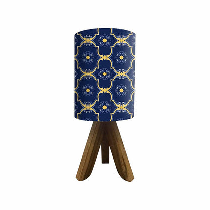 Sheesham Wood Lamp Table For Bedroom - Yellow Blue Tiles Design Nutcase