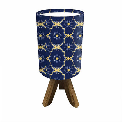 Sheesham Wood Lamp Table For Bedroom - Yellow Blue Tiles Design Nutcase