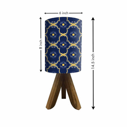 Sheesham Wood Lamp Table For Bedroom - Yellow Blue Tiles Design Nutcase