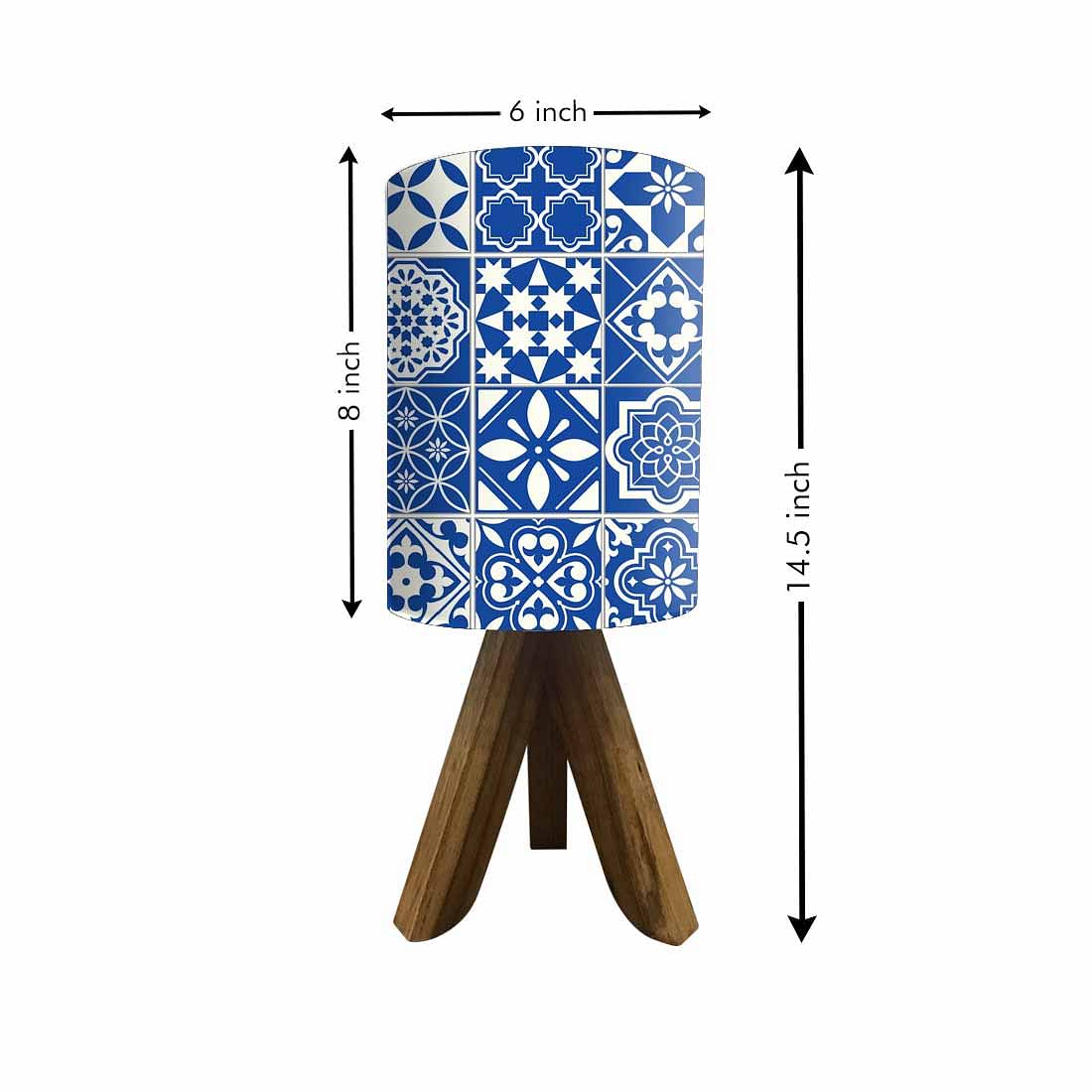 Mini Tripod Table Lamp For Bedroom Living Room-Spanish Tiles Nutcase