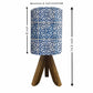 Mini Wooden Tripod Table Lamp for Bedroom Living Room-Spanish Tiles Blue Nutcase