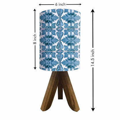 Wooden Bedroom Lamps For Bedroom - Spanish Tiles Bluish Nutcase