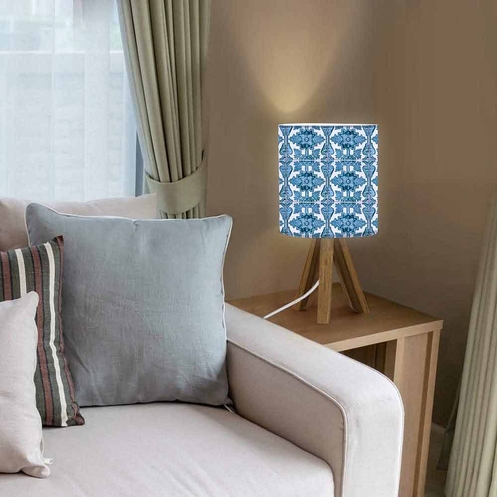 Wooden Bedroom Lamps For Bedroom - Spanish Tiles Bluish Nutcase