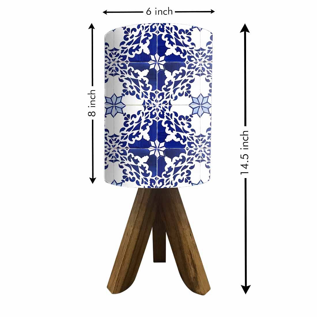 Wooden Dining Light For Bedroom - White Floral Tiles Nutcase