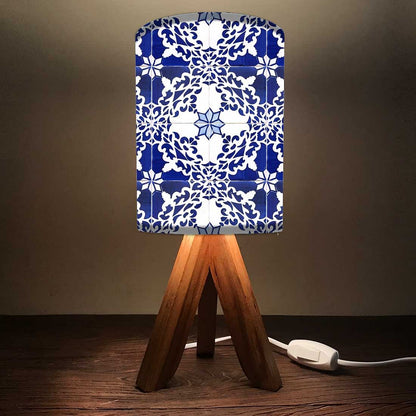 Wooden Dining Light For Bedroom - White Floral Tiles Nutcase