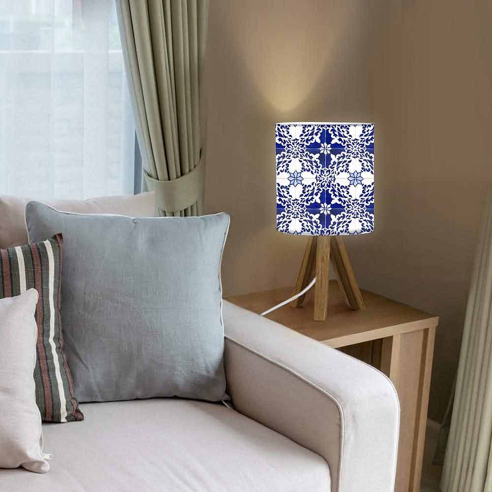 Wooden Dining Light For Bedroom - White Floral Tiles Nutcase