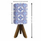 Wooden Side Table Lamps For Bedroom - Blue White Flower Tiles Nutcase
