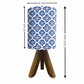 Wooden Bedside Lamp Mini Tripod Light for Bedroom Living Room-Blue Flower Tiles Nutcase