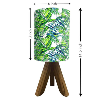 Wooden Study Lamp For Bedroom - Green Blue Leaves Nutcase