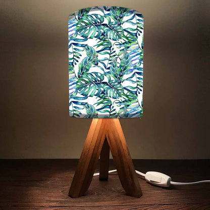 Wooden Study Table Lamp For Bedroom - Leaves Nutcase