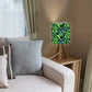 Wooden Lamp Table For Bedroom - Dark Green Leaves Nutcase