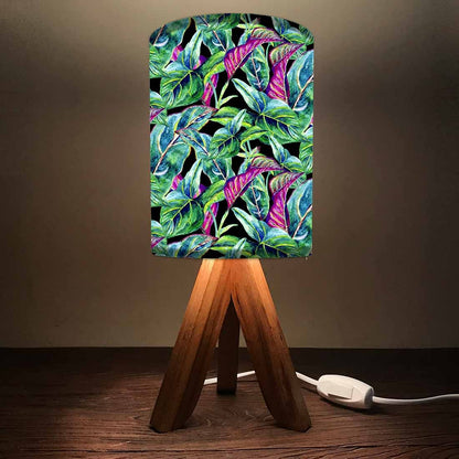 Wooden Led Lamp For Bedroom - Pinkish Leaves Nutcase