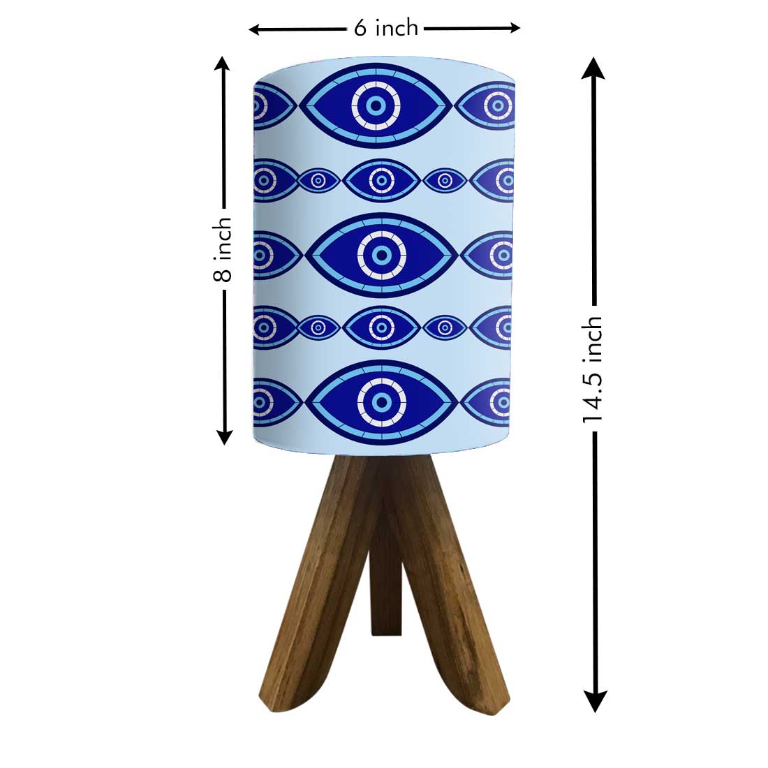 Designer Mini Tripod Table Lamp for Kids Bedroom Study - Evil Eye Protector Nutcase