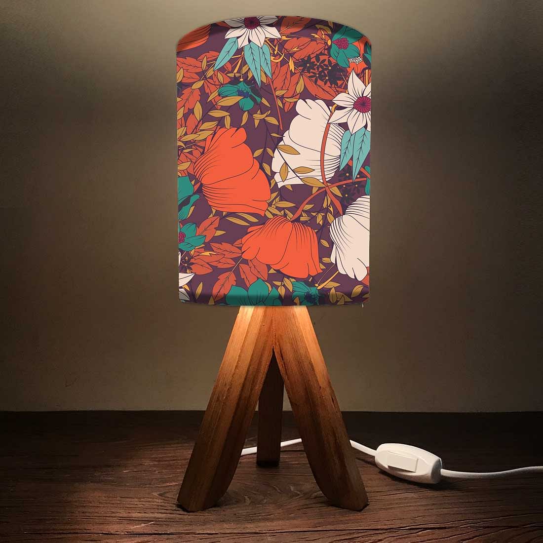 Mini Wooden Lamp Table For Bedroom Living Room-Elegance Orange Nutcase