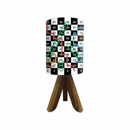 Natural Wood Table Lamp For Bedroom - Snake & Ladder Nutcase