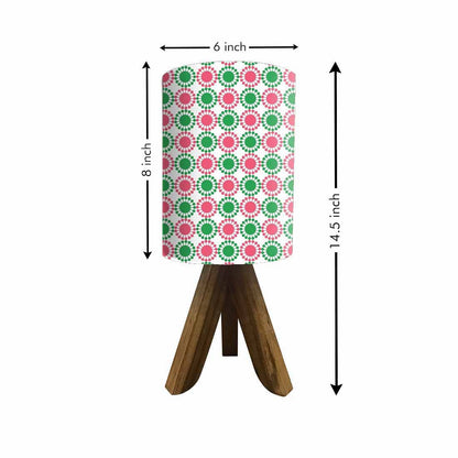 Solid Wood Table Lamp For Bedroom - Pink Green Flower Nutcase