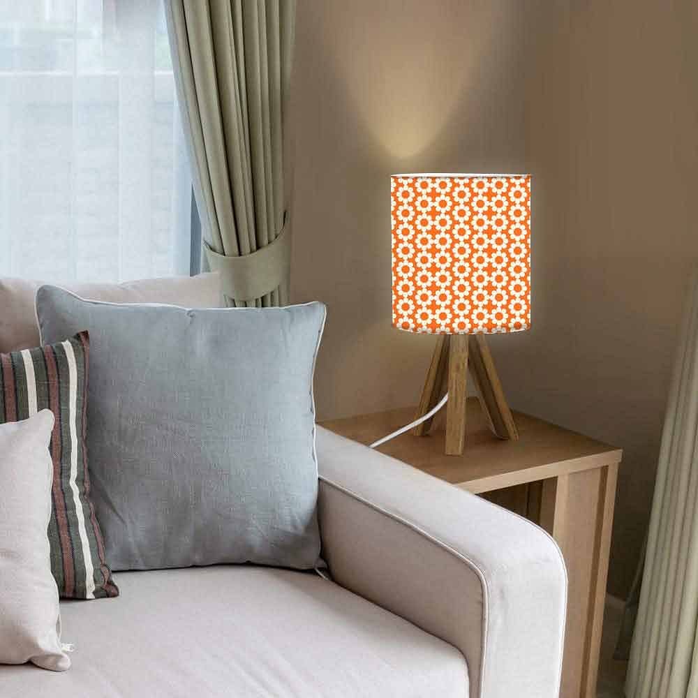 Table Wood Lamp For Bedroom - Orange Flower Nutcase