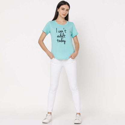 Basic Tshirt For Women  - I Can't Adult Today Nutcase